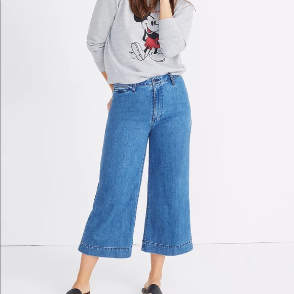 Madewell Denim - Madewell Emmett Wide-Leg Crop Jeans in Rosalie Wash size 27